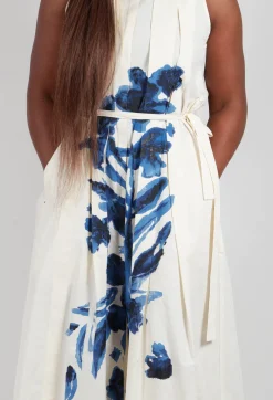 Cheerful Dress in  Navy Print