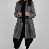 Chevron Stripe Coat in Black