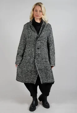 Chevron Stripe Coat in Black