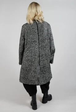 Chevron Stripe Coat in Black
