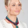 Choker Necklace In Green and Red