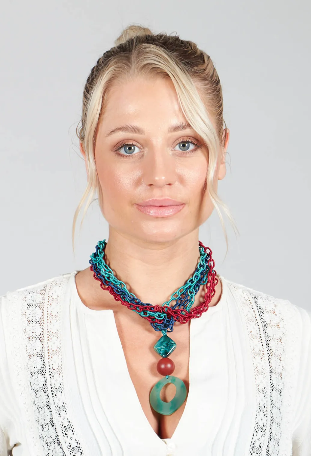 Choker Necklace In Green and Red