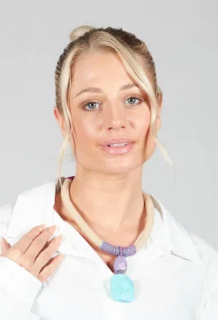 Choker Necklace with Woven Cord and Beads