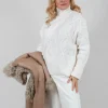 Chunky Cable Knit Jumper in Pearl