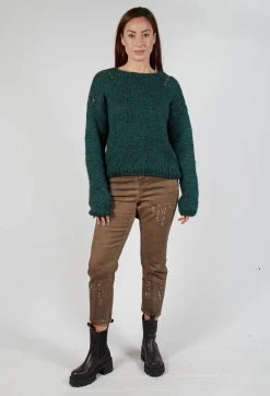 Chunky Knit Jumper in Original Green