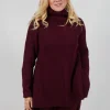 Chunky Roll Neck Jumper in Merlot