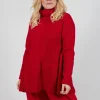 Chunky Roll Neck Jumper in Cardinal