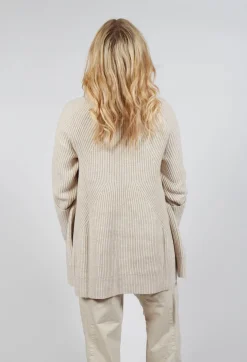 Chunky Roll Neck Jumper in Bone Mel