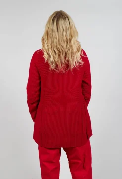 Chunky Roll Neck Jumper in Cardinal