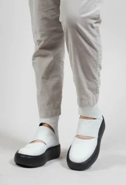 Chunky Sole Open Shoe in Taurus Bianco