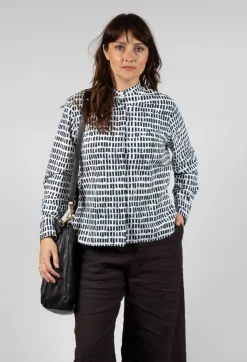 Cikita Print Shirt in Navy Sticks