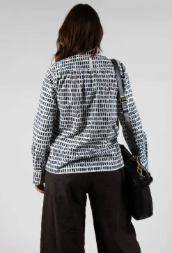 Cikita Print Shirt in Navy Sticks