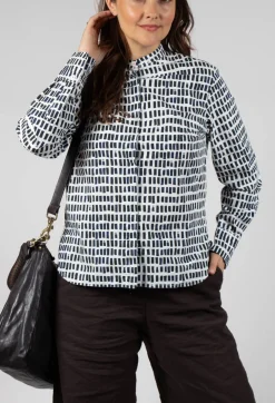 Cikita Print Shirt in Navy Sticks
