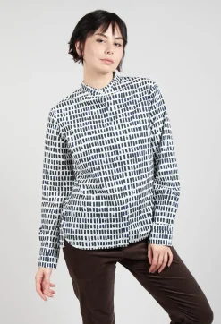 Cikita Print Shirt in Navy Sticks