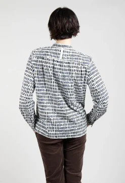 Cikita Print Shirt in Navy Sticks
