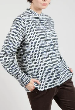 Cikita Print Shirt in Navy Sticks
