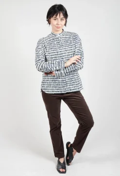 Cikita Print Shirt in Navy Sticks