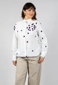 Cikita Print Shirt in Plum Dots
