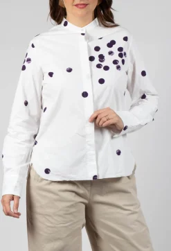 Cikita Print Shirt in Plum Dots