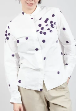 Cikita Print Shirt in Plum Dots