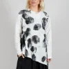 Circle Print Top in Light Grey