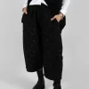 Circle Print Trousers in Black