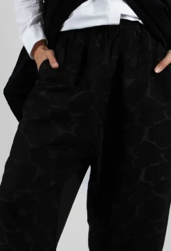 Circle Print Trousers in Black