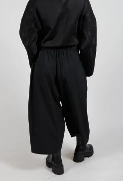 Circle Print Trousers in Black