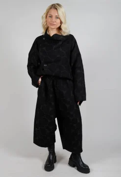 Circle Print Trousers in Black
