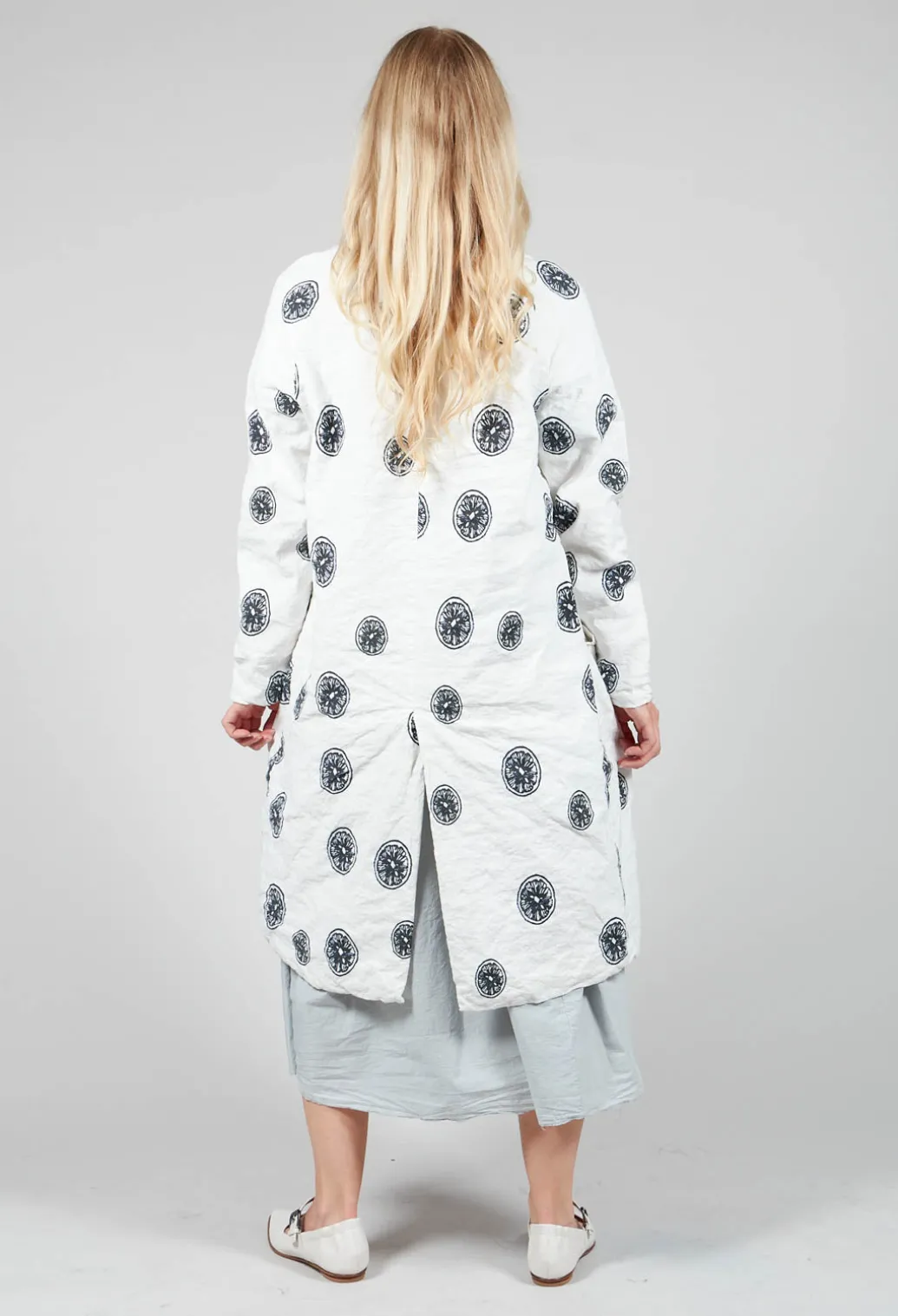 Citrus Print White Coat