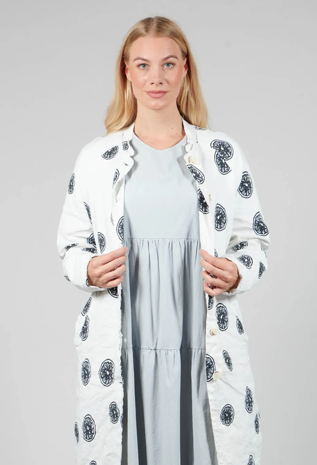Citrus Print White Coat