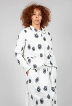 Citrus Print White Jacket