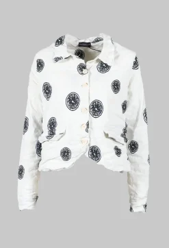 Citrus Print White Jacket