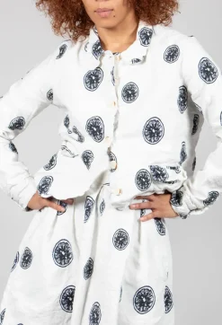 Citrus Print White Jacket