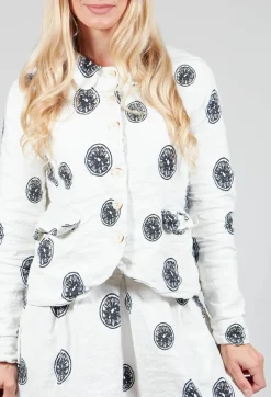 Citrus Print White Jacket