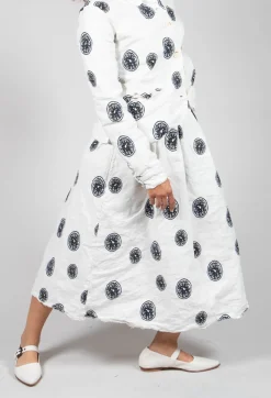 Citrus Print White Skirt