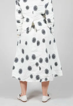 Citrus Print White Skirt