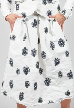 Citrus Print White Skirt