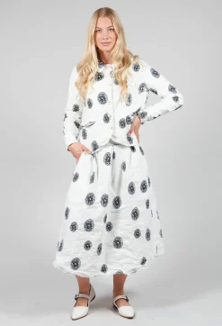 Citrus Print White Skirt