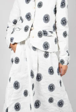 Citrus Print White Skirt