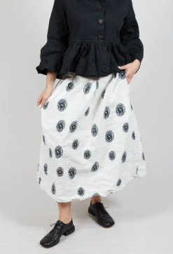 Citrus Print White Skirt