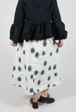 Citrus Print White Skirt