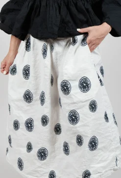 Citrus Print White Skirt