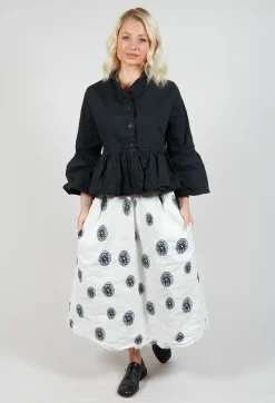 Citrus Print White Skirt