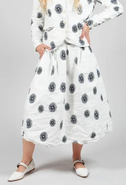 Citrus Print White Skirt