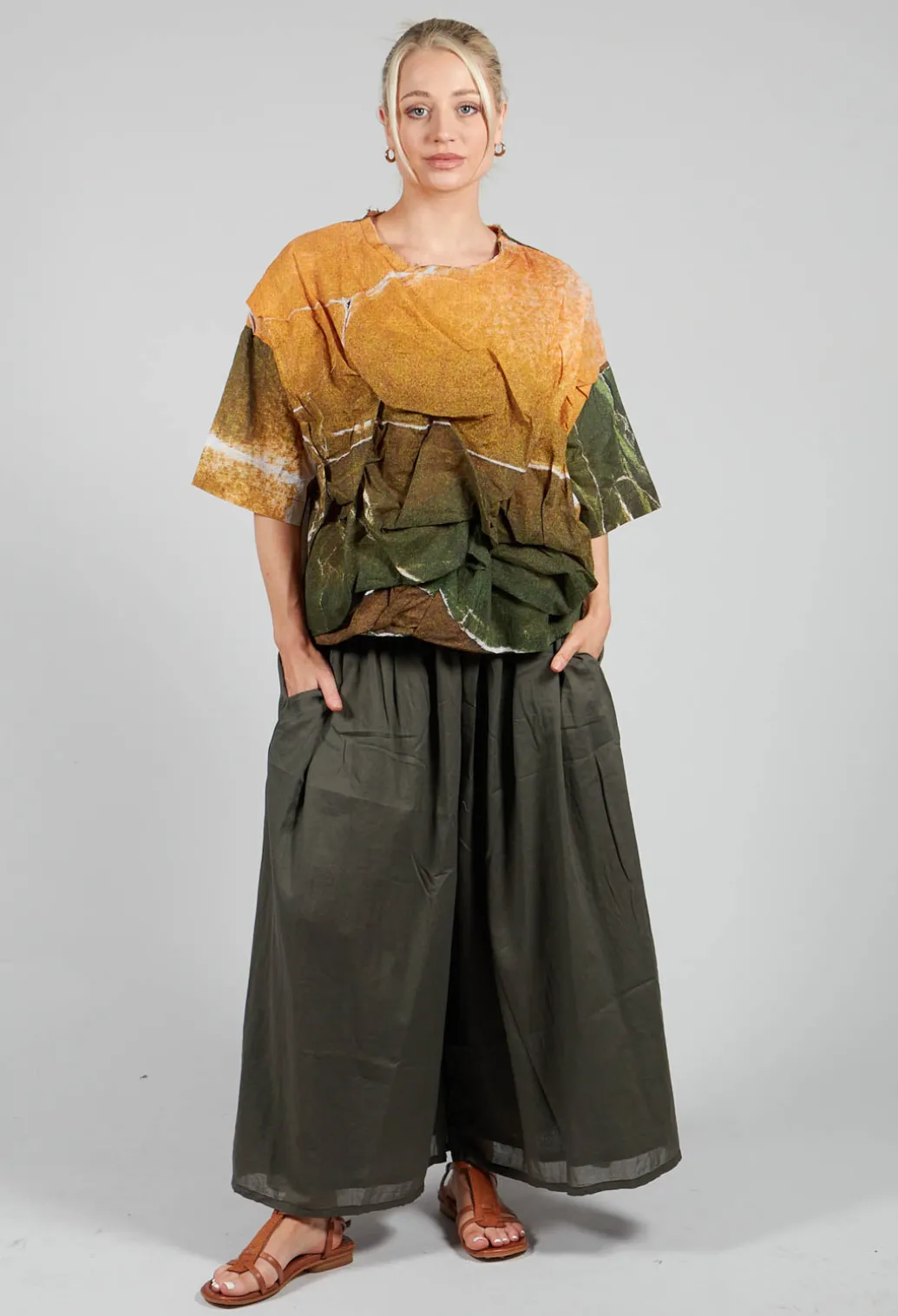 Ciudad Top in Avocado Green Banner