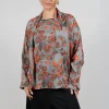 Clap Blouse in Grey and Orange