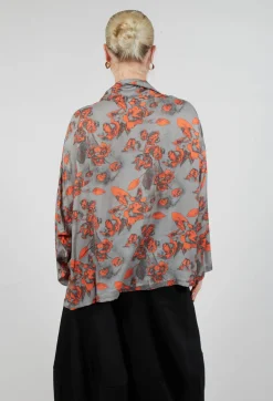 Clap Blouse in Grey and Orange