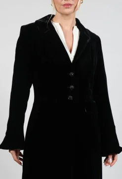 Classic Lux Velvet Coat in Black