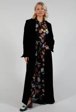 Classic Lux Velvet Coat in Black